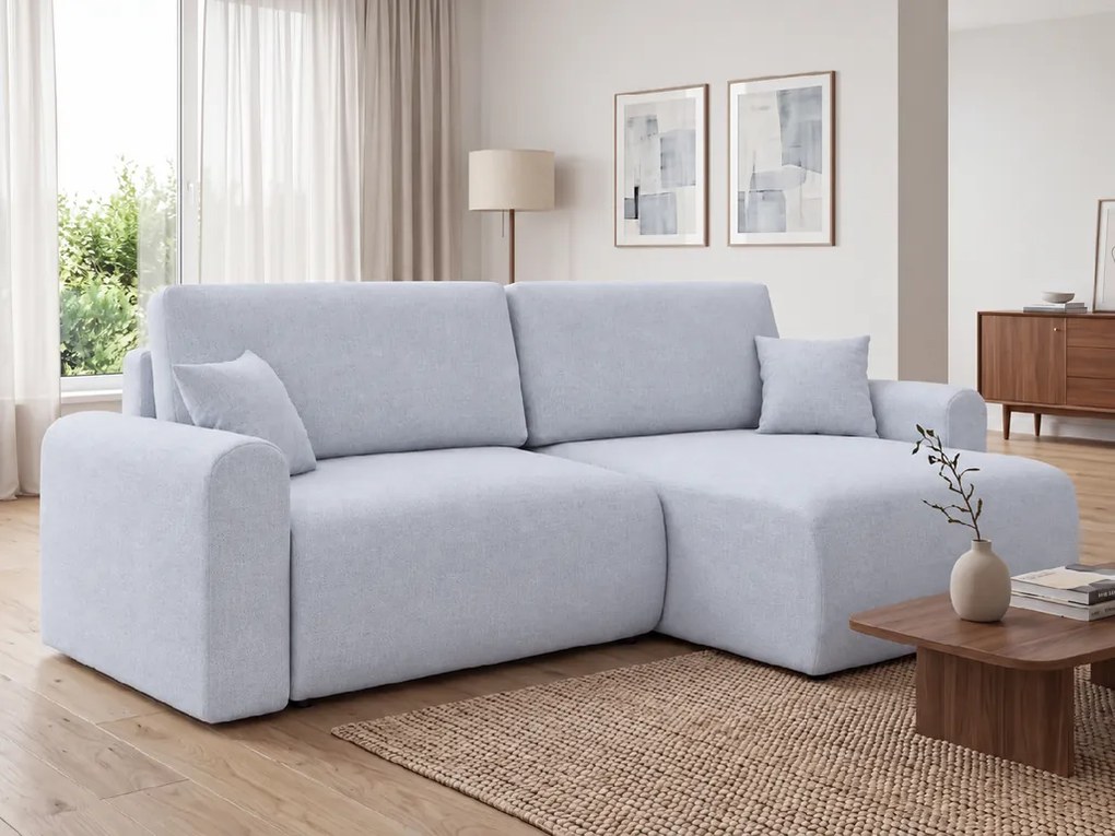 Rozkładany narożnik dwustronny L NORDEN PAROS 250x140 cm, jasnoszary