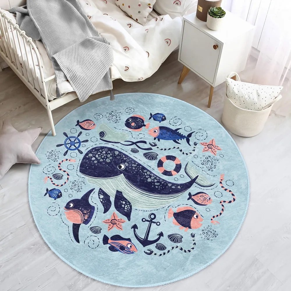 Niebieski dywan dziecięcy ø 120 cm Comfort – Mila Home