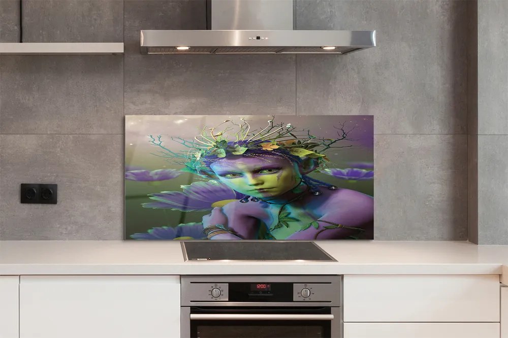 Szkło do Kuchni na Ścianę Elfia Pani wśród Kwiatów