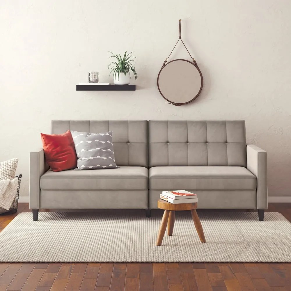 Beżowa aksamitna sofa 203 cm Hartford – Støraa