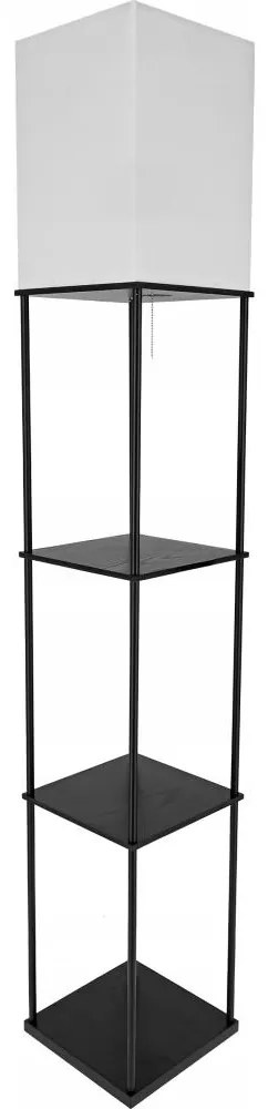 Lampa podłogowa z półkami 1xE27/40W/230V czarna/biała