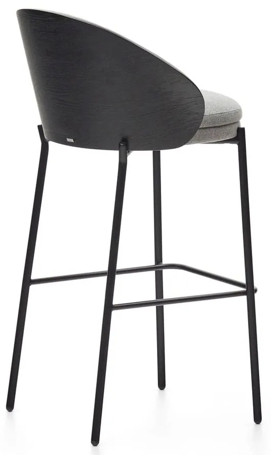 Czarno-szary hoker (wysokość siedziska 77 cm) Eamy – Kave Home