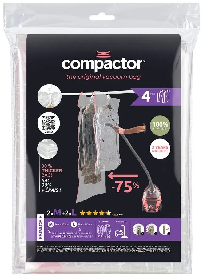 Worki próżniowe zestaw 4 szt. Hanging Vacuum M/L – Compactor