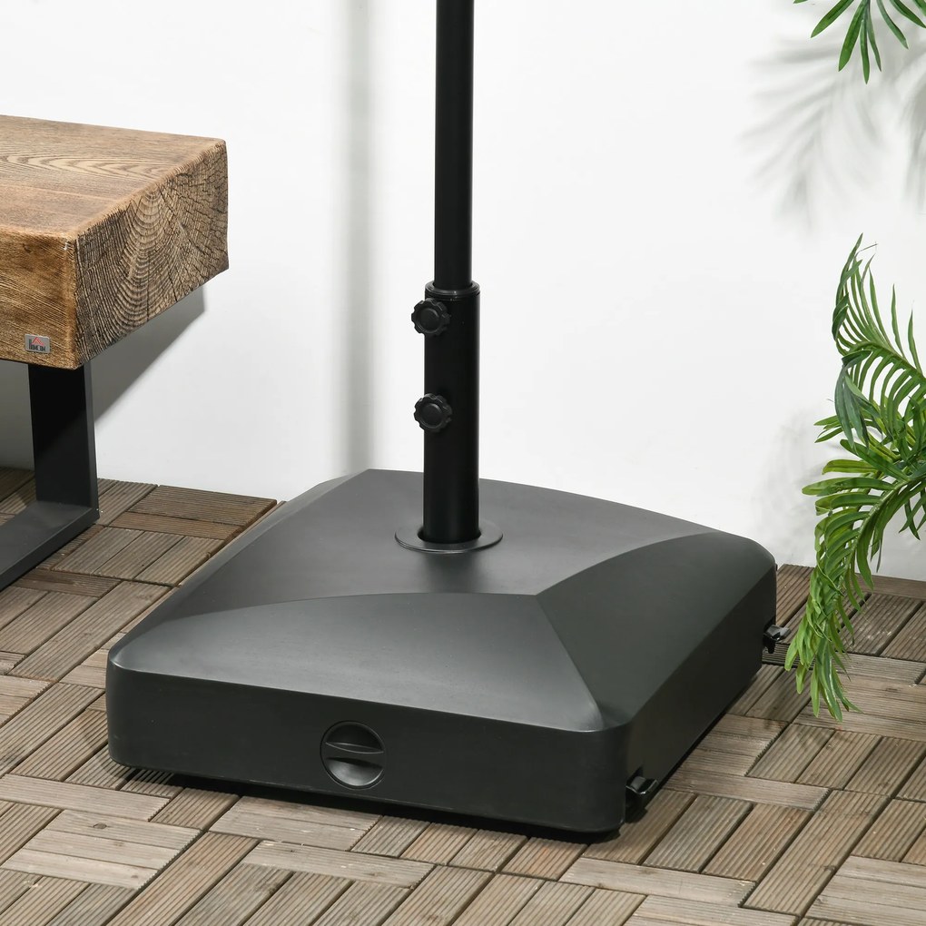 Outsunny Podstawa na parasol, Stojak na parasol, Uchwyt na parasol, 54,5 x 54,5 x 48 cm, Czarny