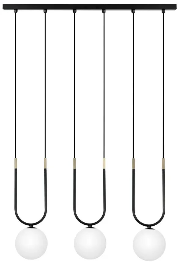 Trzypunktowa lampa wisząca biało-czarna C2-D22