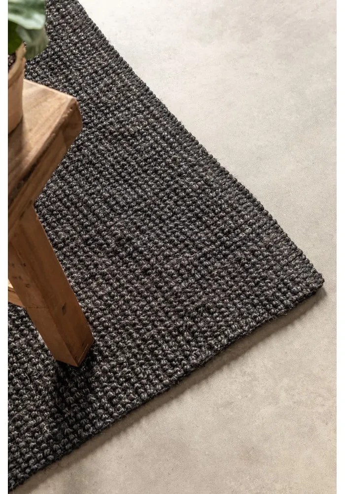 Czarny chodnik z juty 80x200 cm Bouclé – Hanse Home