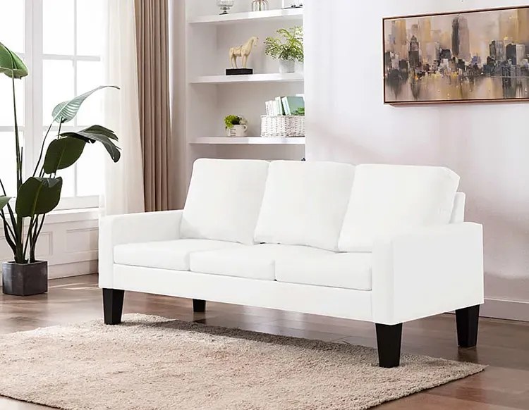 3-osobowa biała sofa z ekoskóry M0-M28