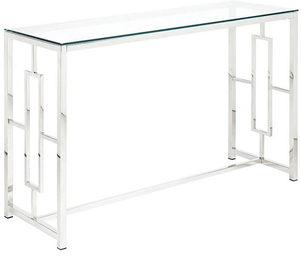 Konsola CLOTILDE marki Pascal Morabito - Hartowane szkło i stal - Chromowana