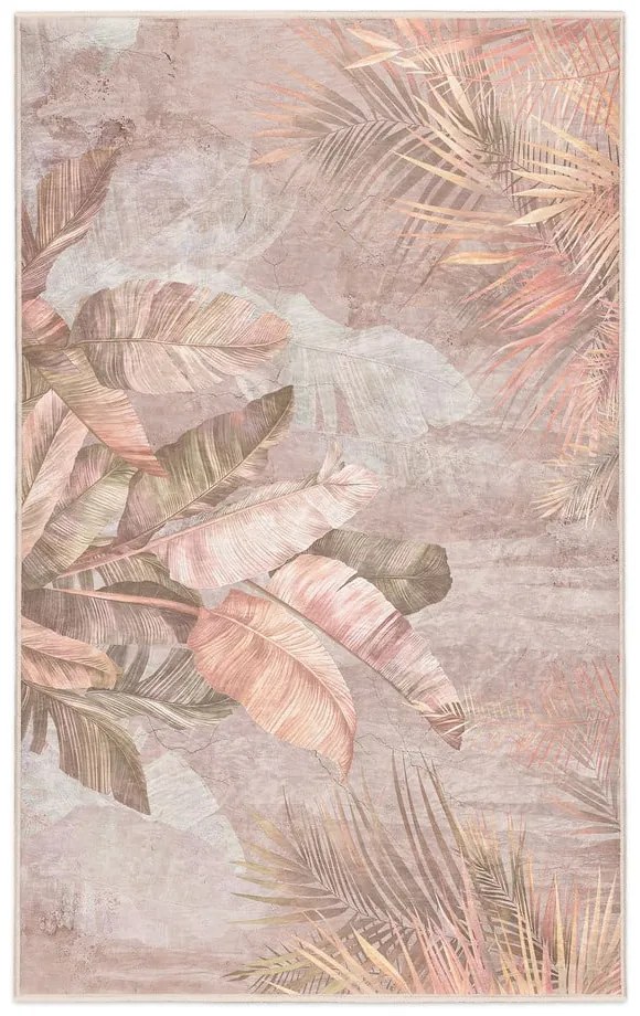 Beżowy dywan odpowiedni do prania 80x150 cm Dusty Leaves – Mila Home