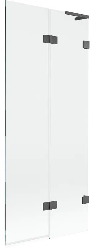 Mexen Lunar L parawan nawannowy 2-skrzydłowy prawy 80 x 150 cm, transparent, gun gray szczotkowany - 897L-080-100-66-00-P