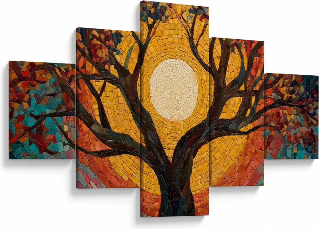 Obraz - Słońce w koronie drzewa życia (125x70 cm)