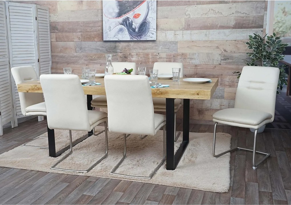 Krzesło do jadalni MCW-H70 (zestaw 6 sztuk),  kremowo-beżowy