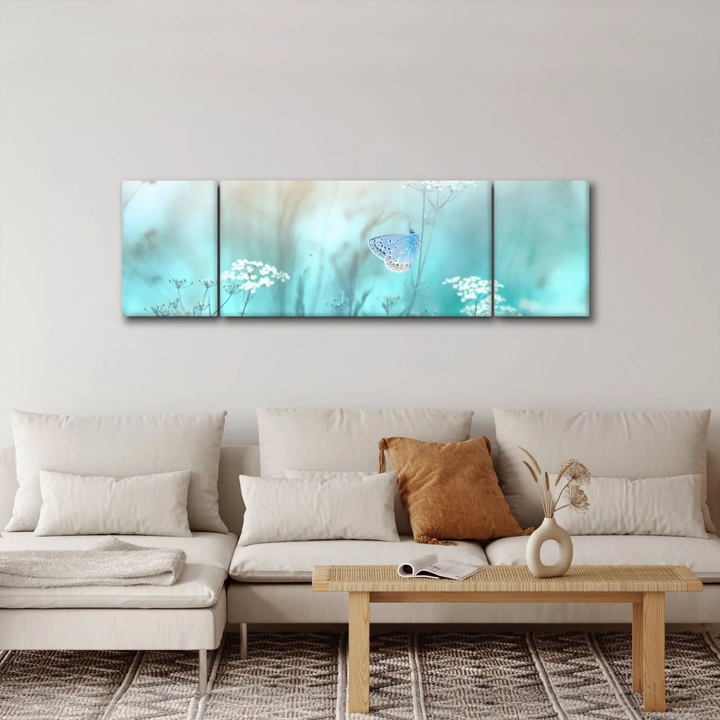 Obraz - Motyl w niebieskim (170x50 cm)