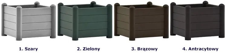 Antracytowa prostokątna donica ogrodowa W7-L10