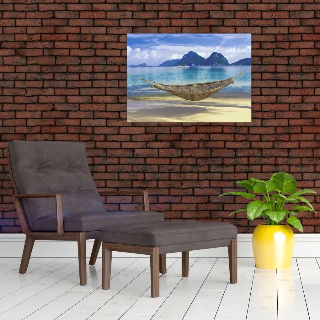 Obraz - Obraz hamaka na plaży 2 (70x50 cm)