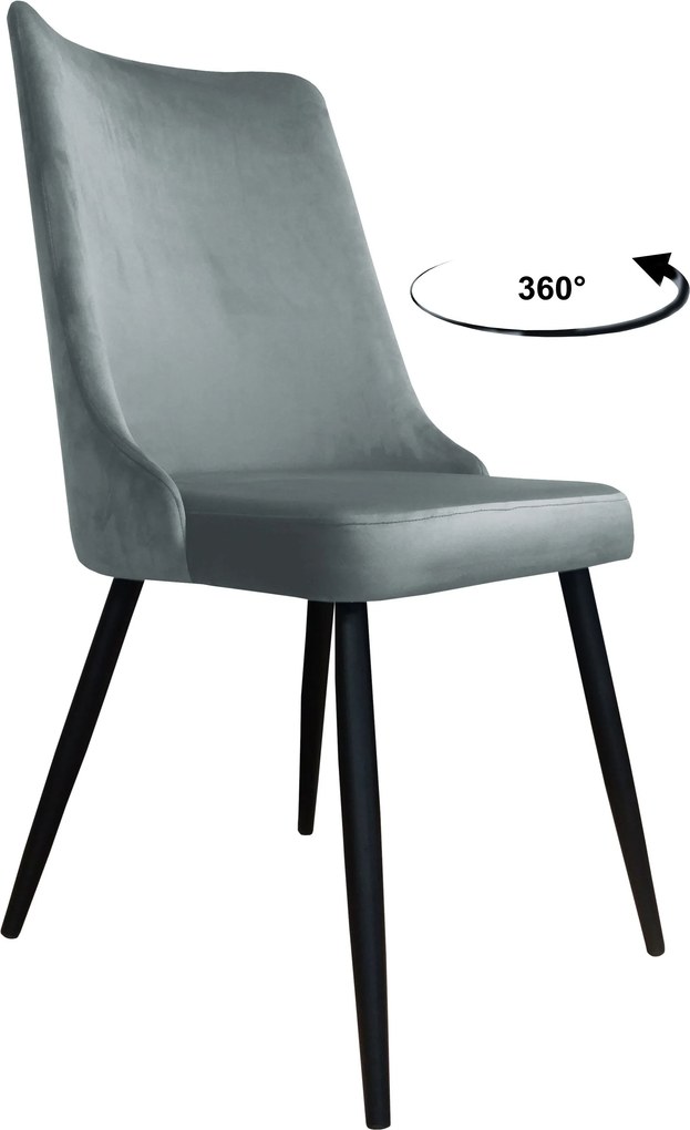 Krzesło Victor tkanina Welur noga metalowa krzesło tapicerowane premium : Kolor nogi - Czarna stożek, Kolor tkaniny - VELVET - MG17, Typ siedziska - Siedzisko obrotowe 360°
