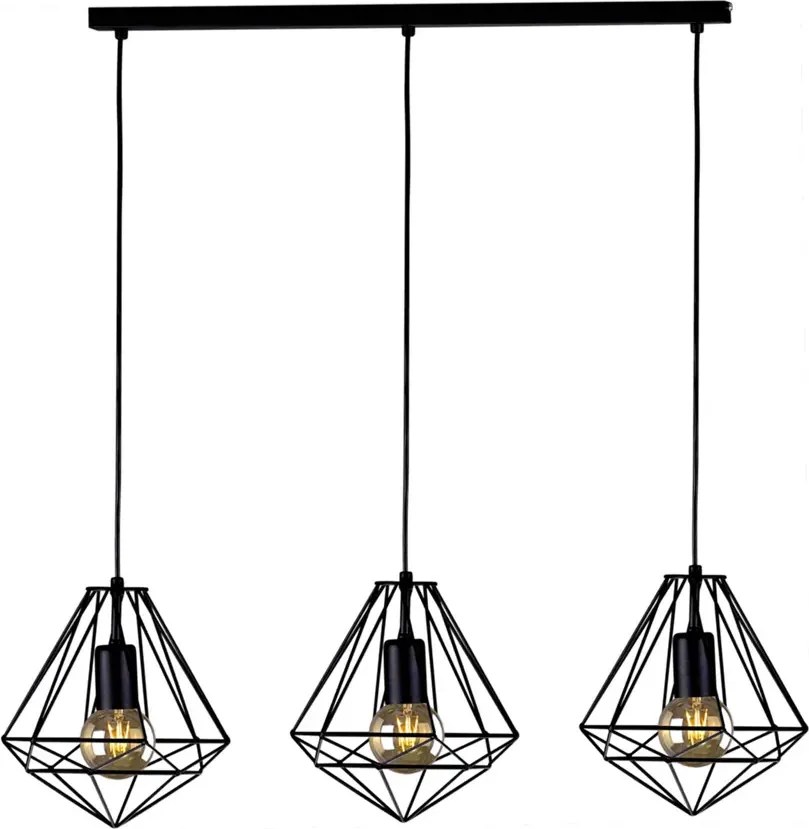 Lampa wisząca potrójna czarna G8-A42