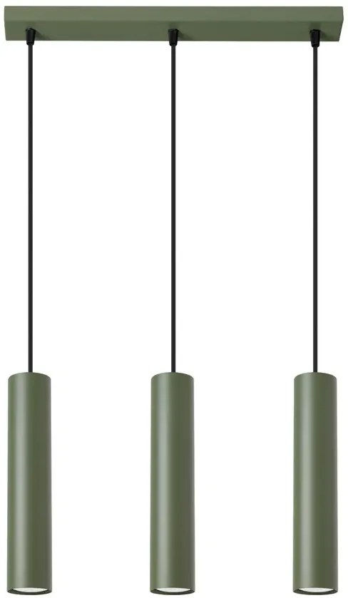 Loftowa potrójna lampa sufitowa w oliwkowym kolorze - Z4-G63