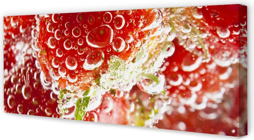 Obraz na płótnie Truskawki w Kroplach Rosy