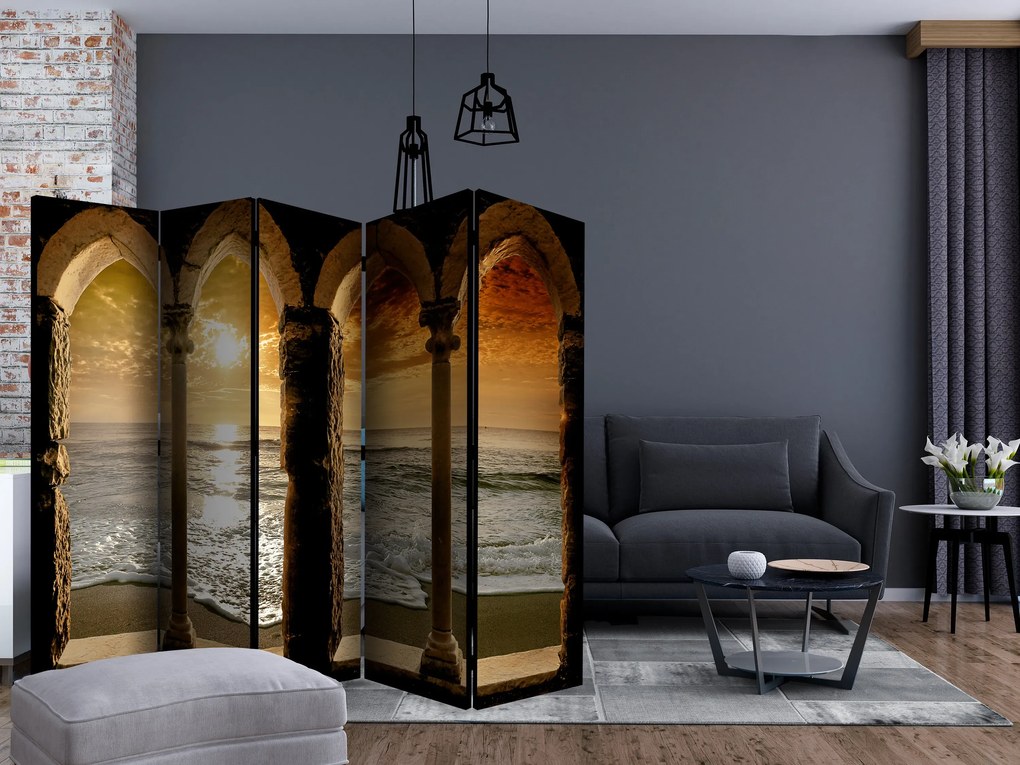 Parawan akustyczny Pejzaże 225x172 cm 5-częściowy brązowy ARTGEIST B