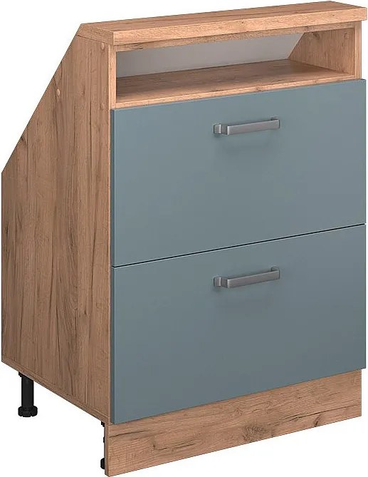 Szafka kuchenna na dach skośny niebiesko-szary 60x46x81.6 r-line