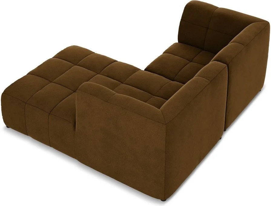 Musztardowy aksamitny narożnik (prawostronny/z szezlongiem) Aloha – Makamii