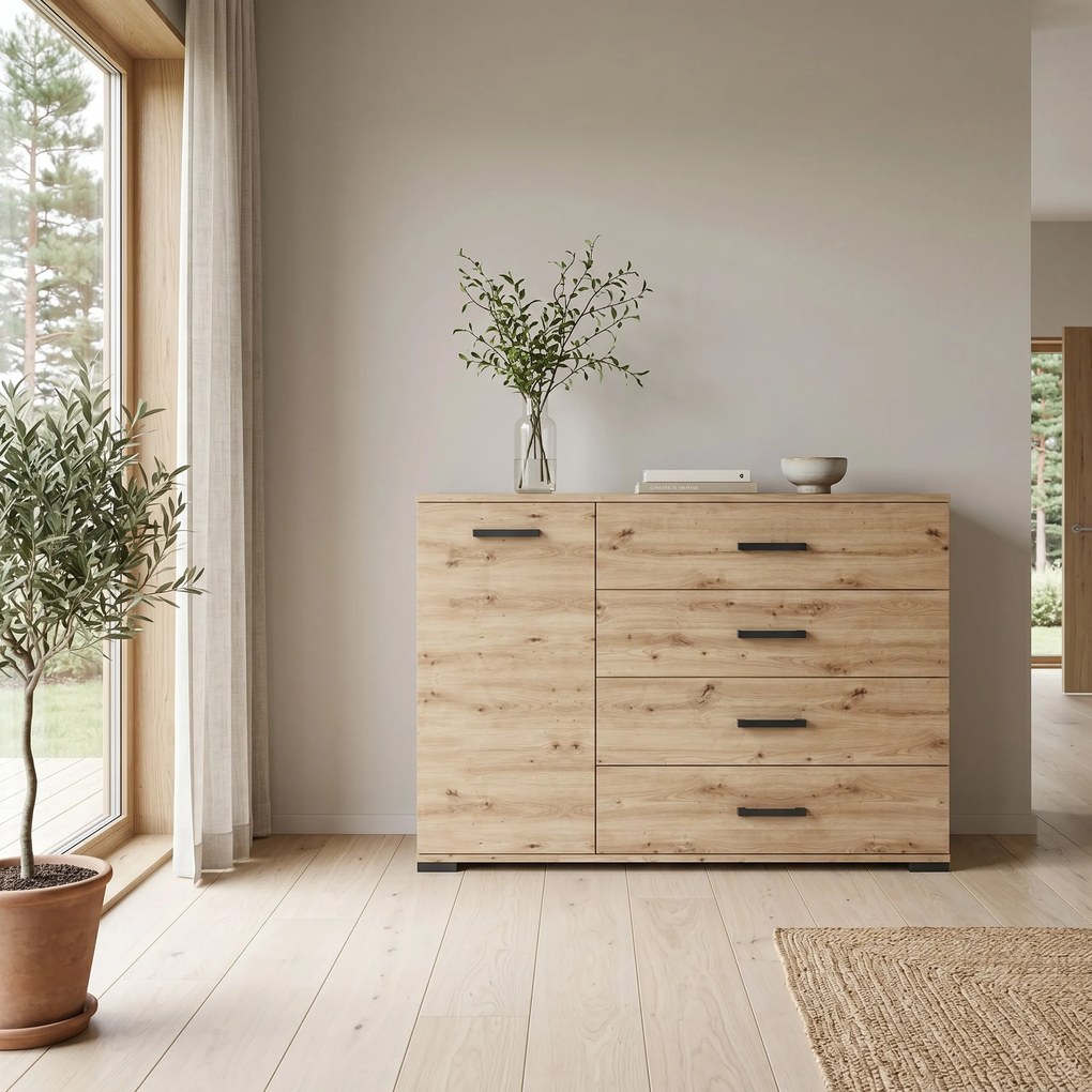 Komoda ALBANO 120 cm do Salonu Sypialni Dąb artisan