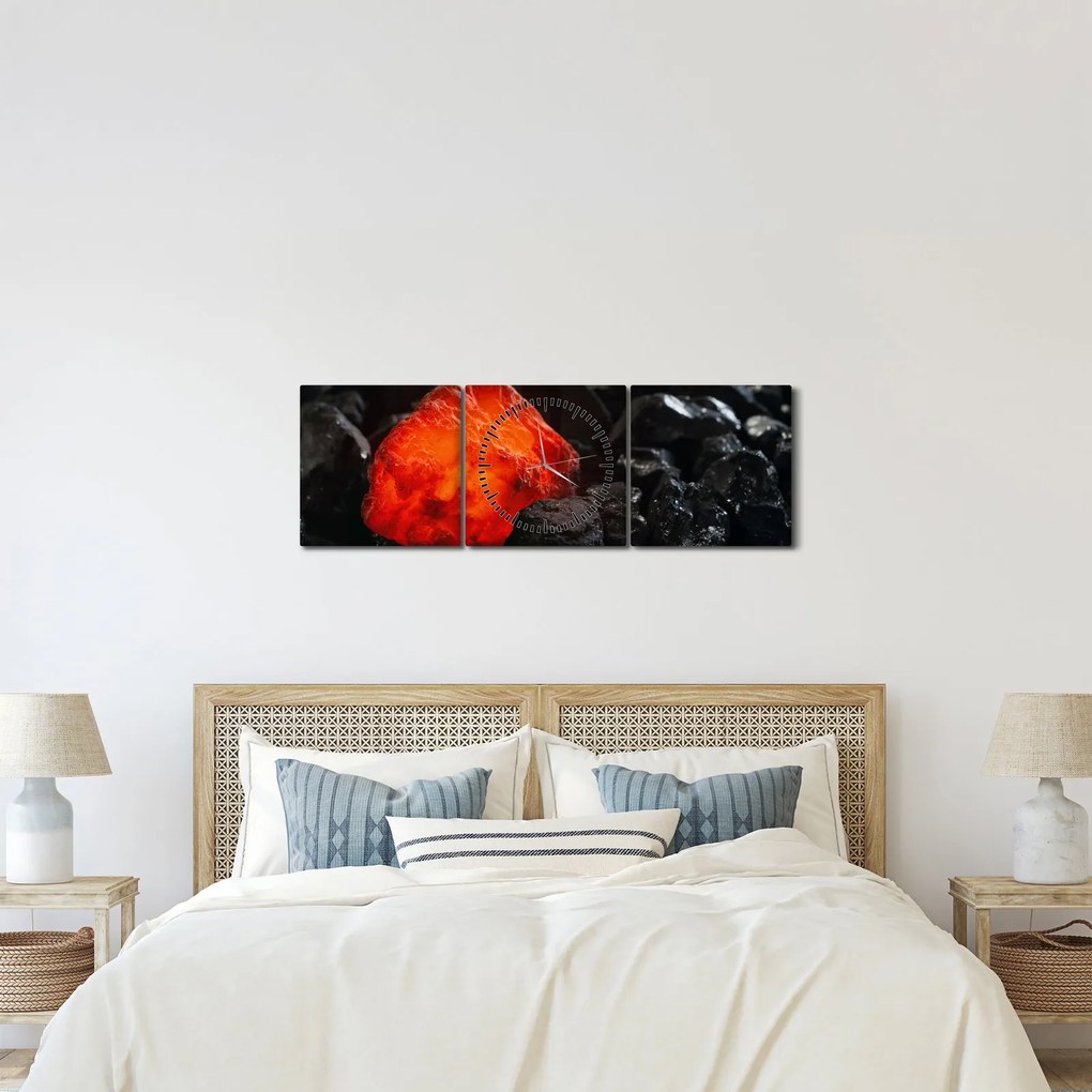 Obraz - świecący minerał (z zegarem) (90x30 cm)