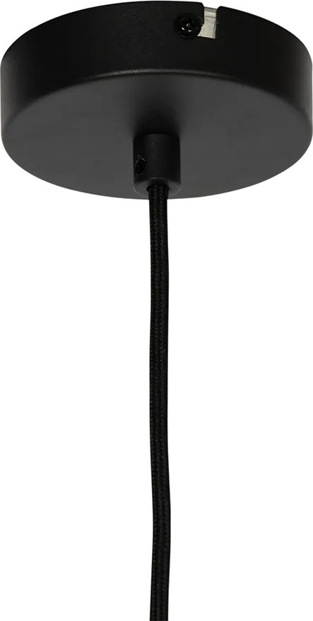 Nowoczesna lampa wisząca czarna z opalowym szkłem - Drop