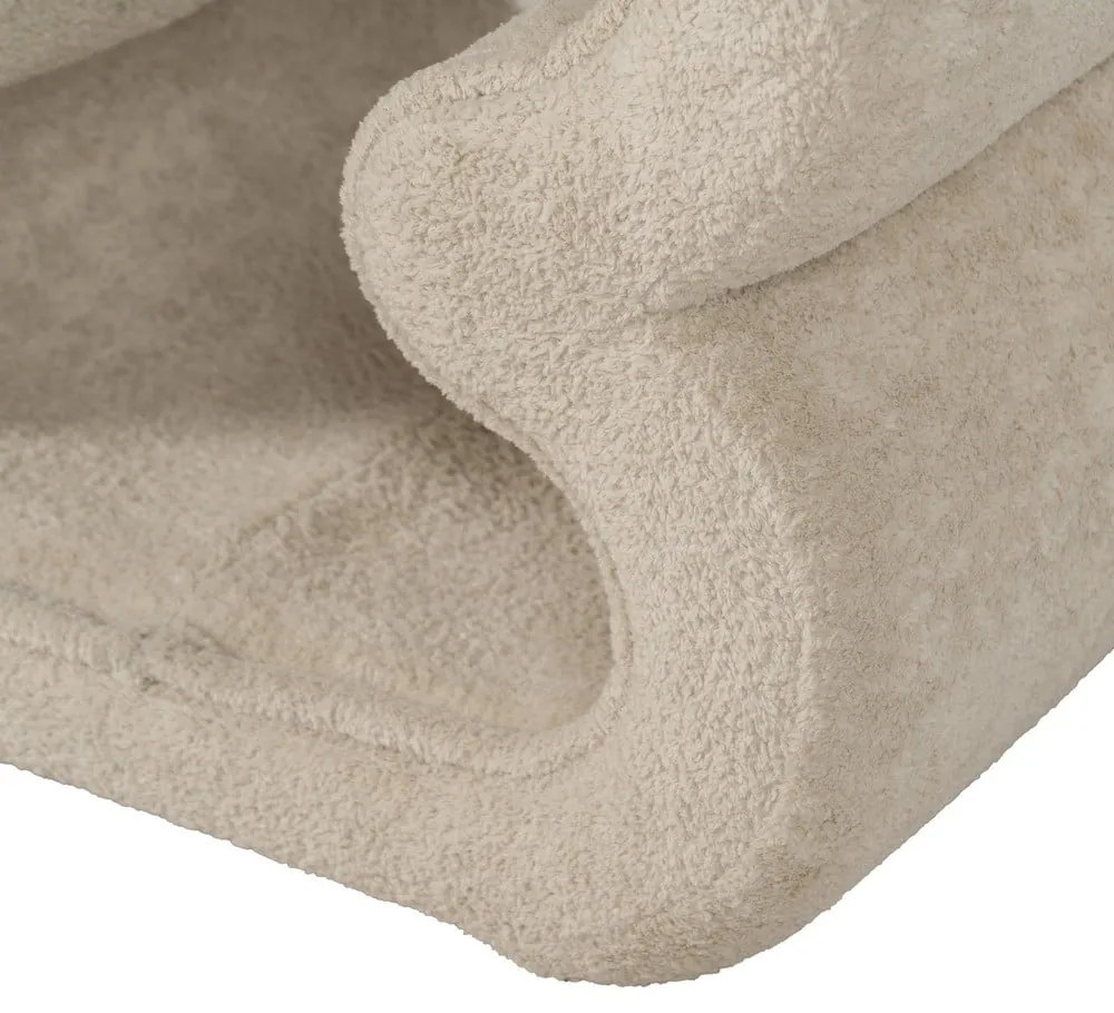 Beżowy puf z materiału bouclé – Ixia