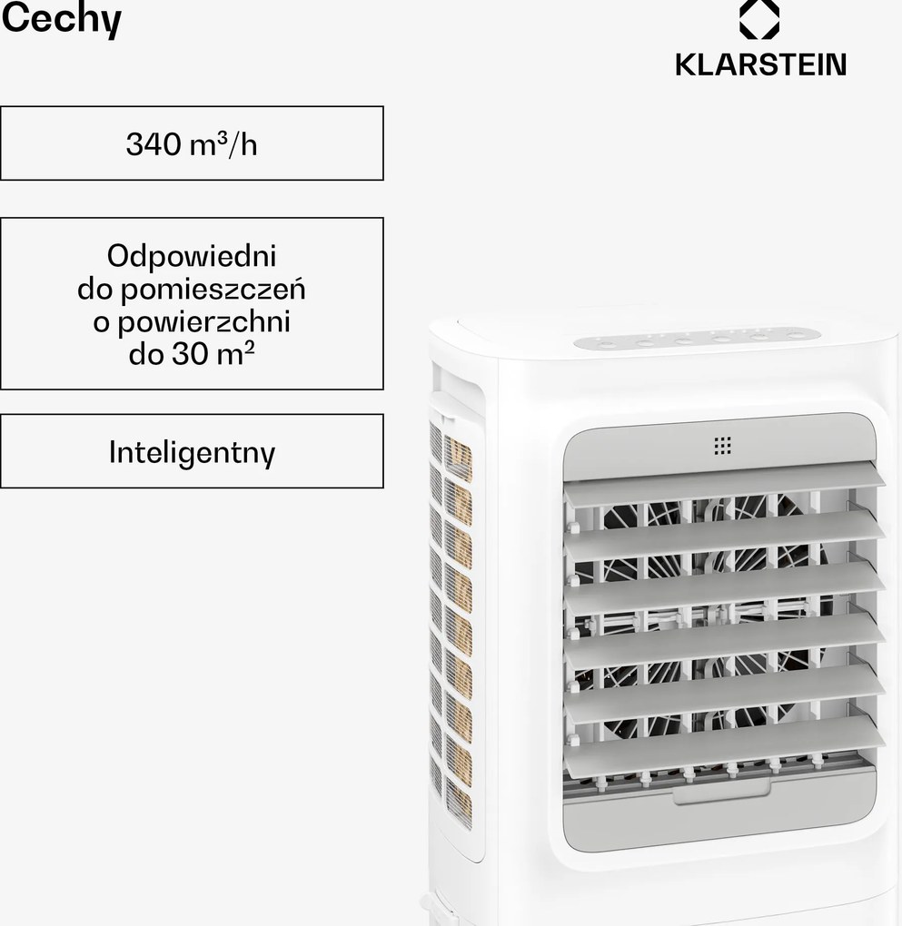 Klarstein Breezecube Smart 10L 340m³/h Klimator Biały