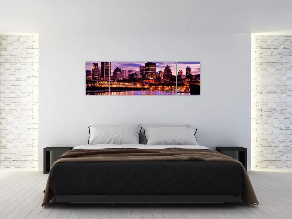 Obraz miasta nocą (170x50 cm)