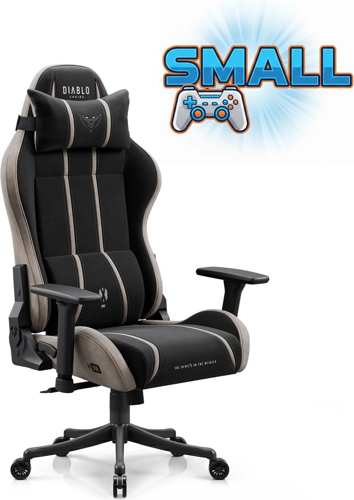 Fotel gamingowy młodzieżowy Diablo X-One Small Size materiałowy, Camel Black