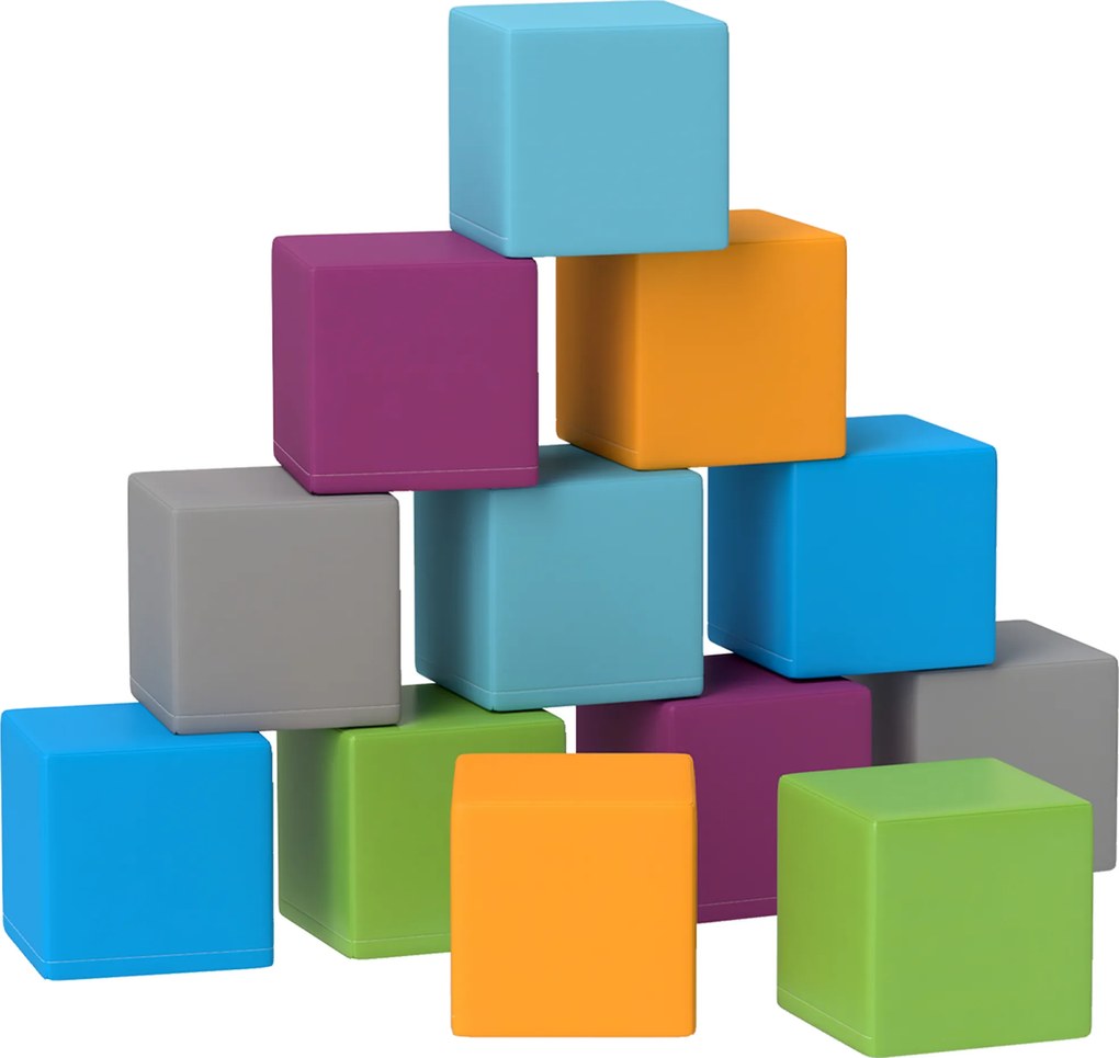 HOMCOM Zabawka do wspinaczki i pełzania dla dzieci, miękka pianka EPE, 20x20x20 cm, Wielobarwny, 1-3 Lata