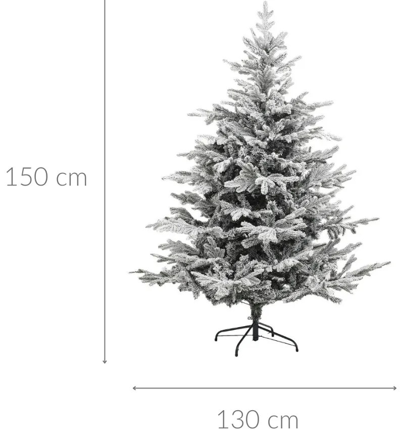 Sztuczna choinka na metalowym stojaku, ośnieżona, 150 cm
