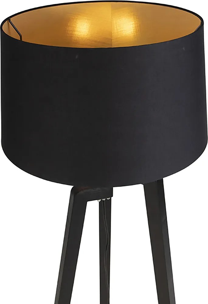 Inteligentna lampa podłogowa z kloszem czarna ze złotem 50 cm z WiFi A60 - Puros