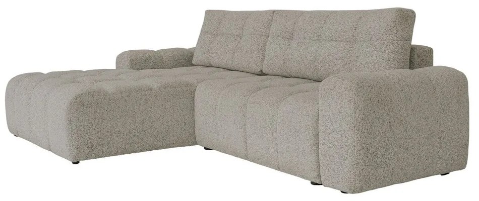 Jasnobrązowy rozkładany narożnik modułowy ze schowkiem (lewostronny) Lulu – Miuform