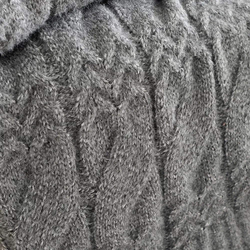 Szary koc dzianinowy 150x200 cm Cable Knit – Bianca