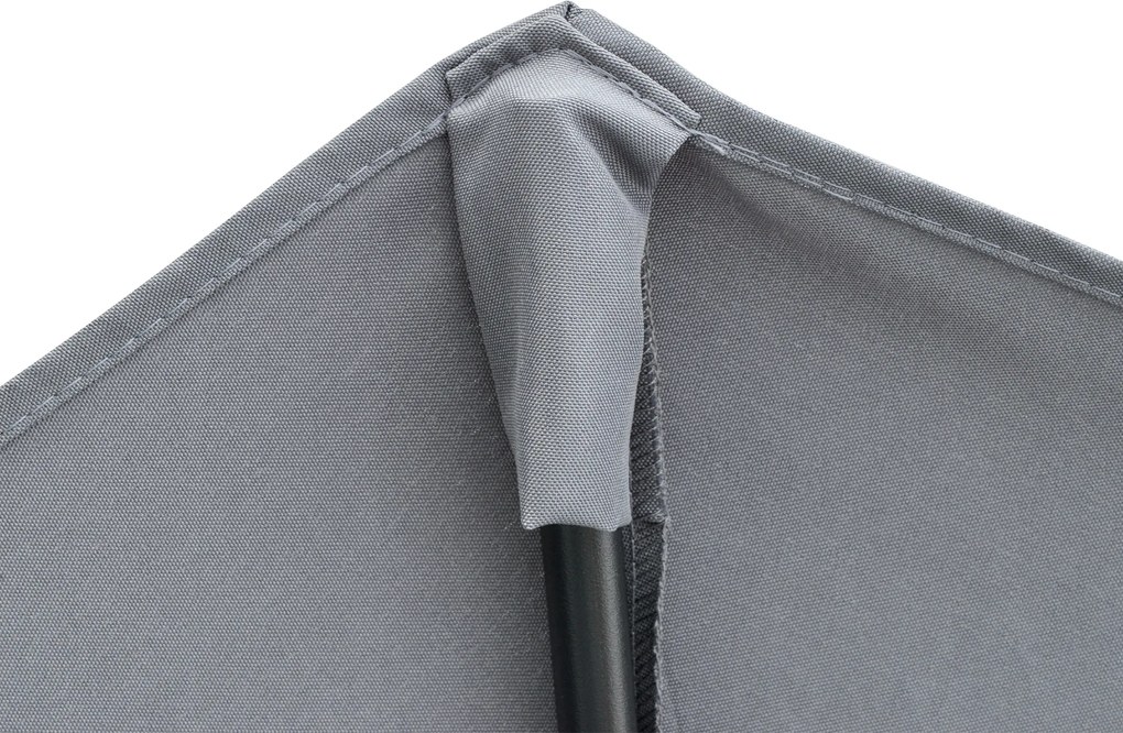 Outsunny 2 x 2 m półokrągły parasol wodoodporny do ogrodu ciemnoszary