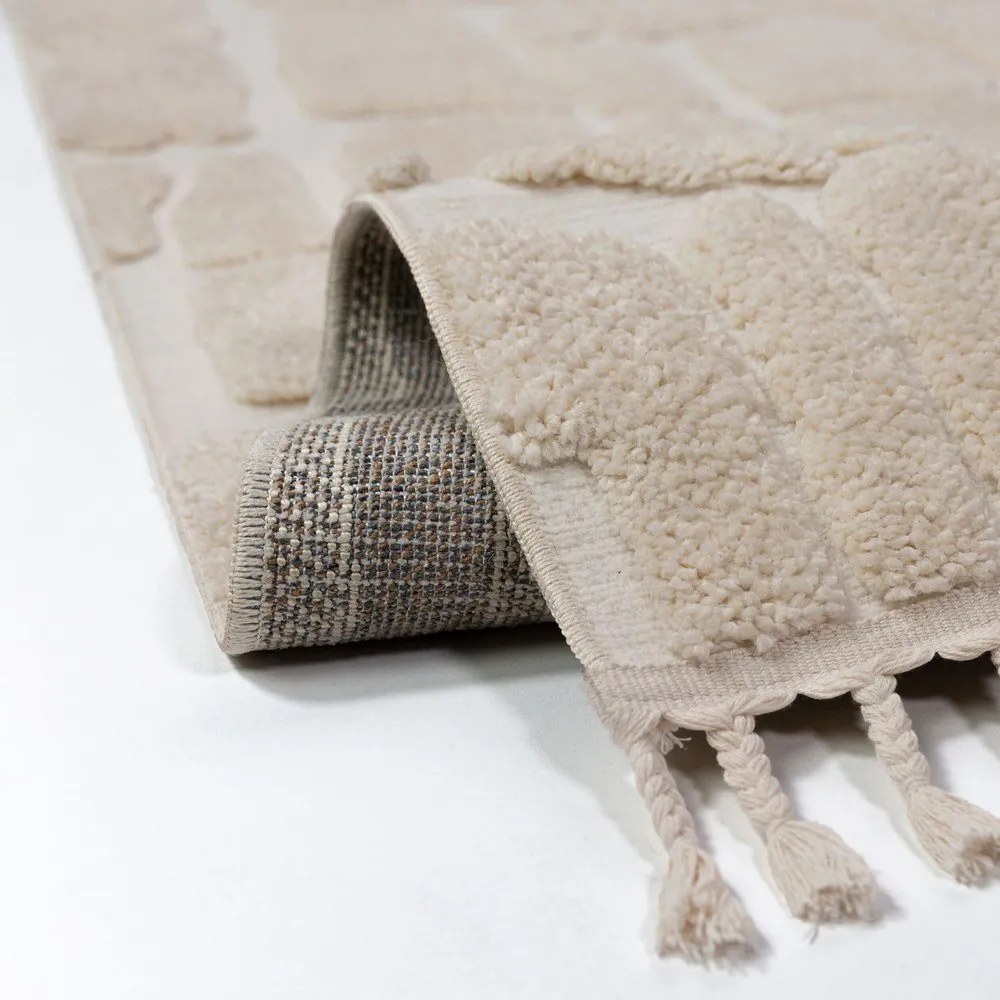 Kremowy dywan 133x190 cm Esra Cobbled – Flair Rugs