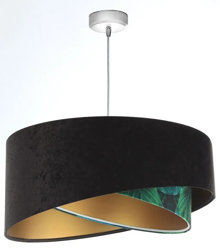 Czarno-zielona lampa wisząca nad stół W1-G04