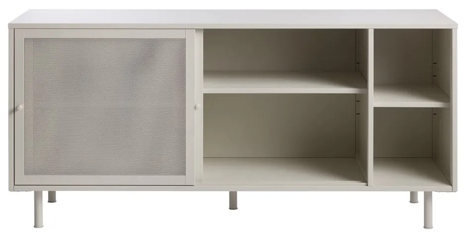 Szara metalowa komoda z drzwiami przesuwnymi 160x75x47 cm Veep – Unique Furniture