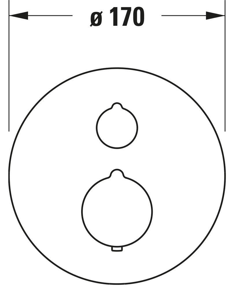 Termostat prysznicowy podtynkowy Duravit C.1Mosiądz - Chrom - 2 tryby wylewki - Ø 17 cm