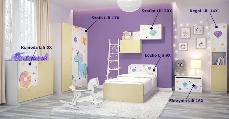 Komoda dla dziecka z kolorowym nadrukiem A3-B38