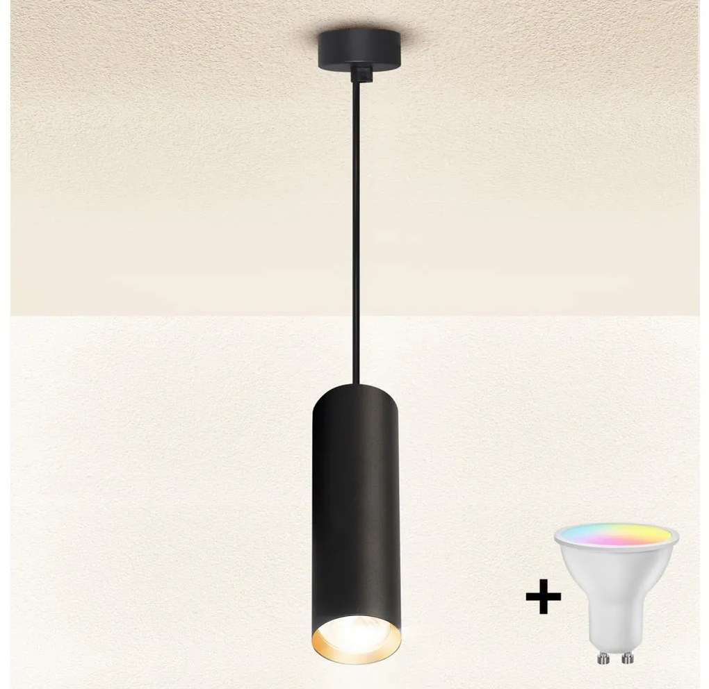 Brilagi - LED ściemnialna lampa wisząca na przewodzie SELE 1xGU10/6,5W/230V czarny/złoty