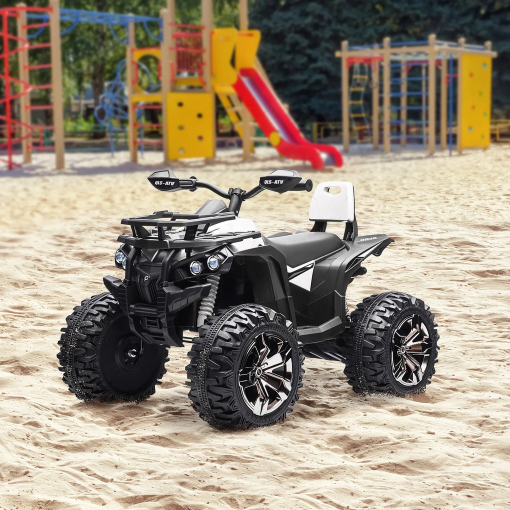 HOMCOM Elektryczny quad dla dzieci, prędkość 3-8 km/h, czas jazdy 45 min, reflektor LED, odtwarzacz muzyczny USB, dla dzieci 3-5 lat | Aosom PL