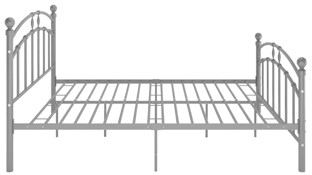 Szare metalowe łóżko małżeńskie 180x200 cm - Serafi