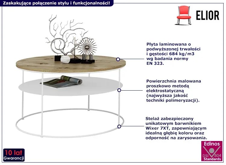 Skandynawski stolik kawowy dąb artisan - Rencontrer 5X