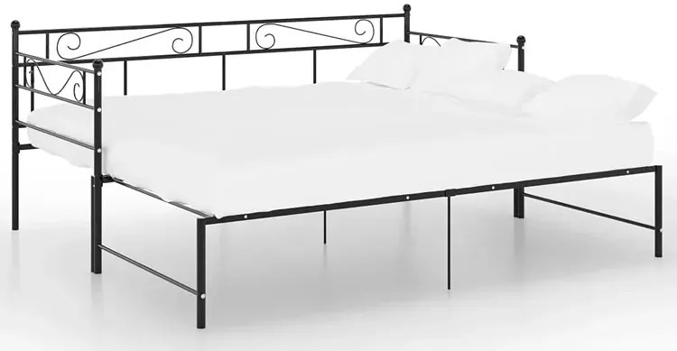 Czarne metalowe łóżko rozkładane 90x200 cm N6-E46