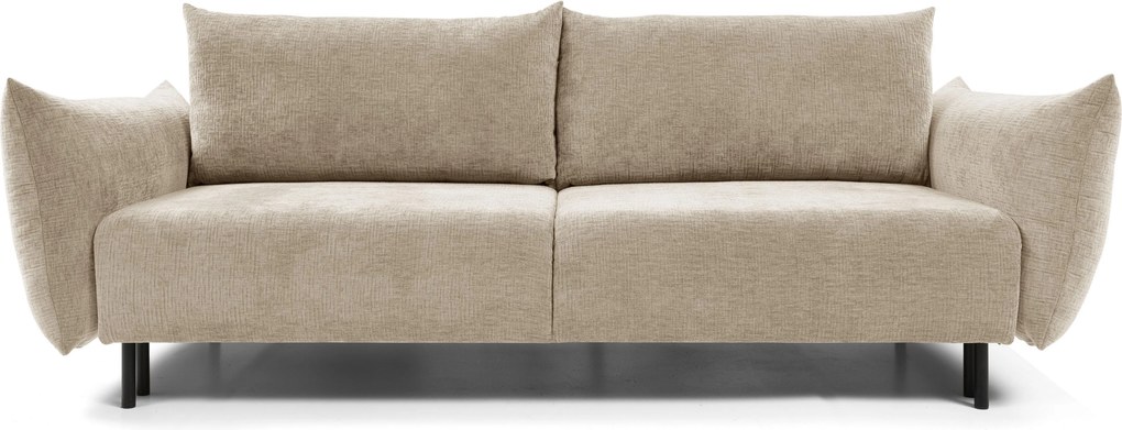 Masseno Sofa UNO z funkcją spania i pojemnikiem na pościel, Rozkładana sofa - Beżowy, OVER THE HORIZON 08